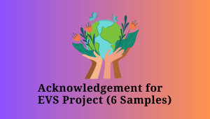 Acknowledgement for EVS Project (6 Samples)