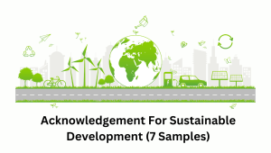 Acknowledgement Of Sustainable Development Project