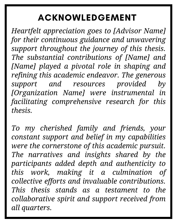 sample of master thesis acknowledgement