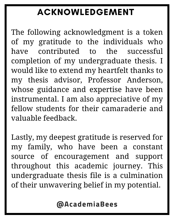 thesis acknowledgement definition