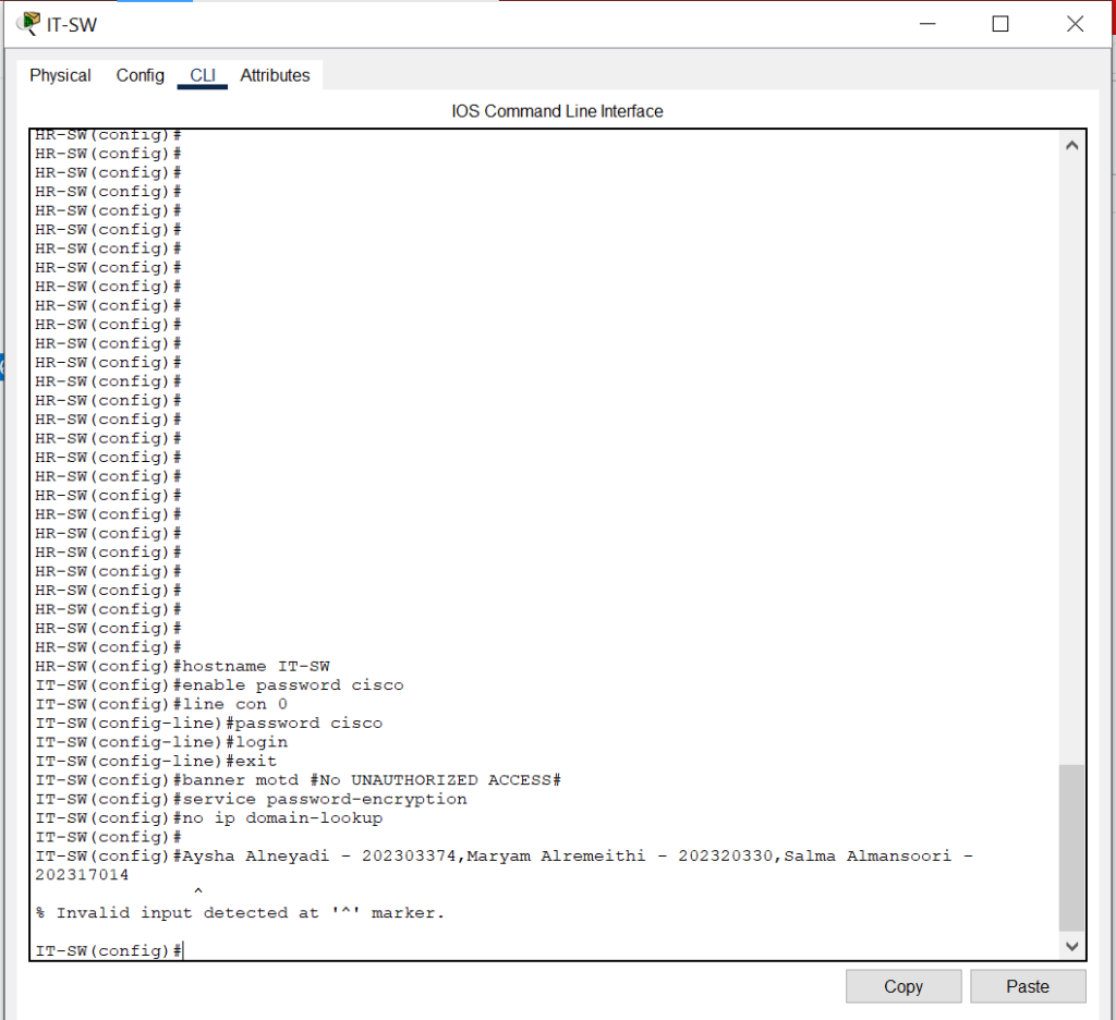 Basic Switch Configuration IT Dept