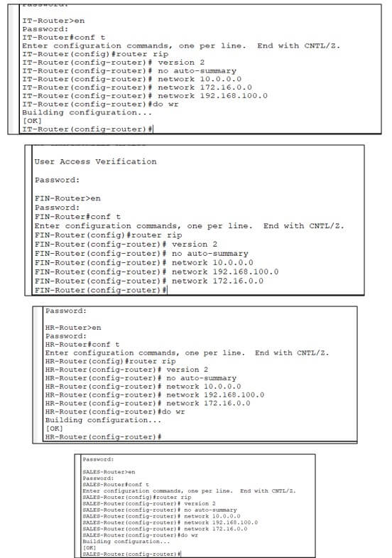 Routing RIP v2 on all routers