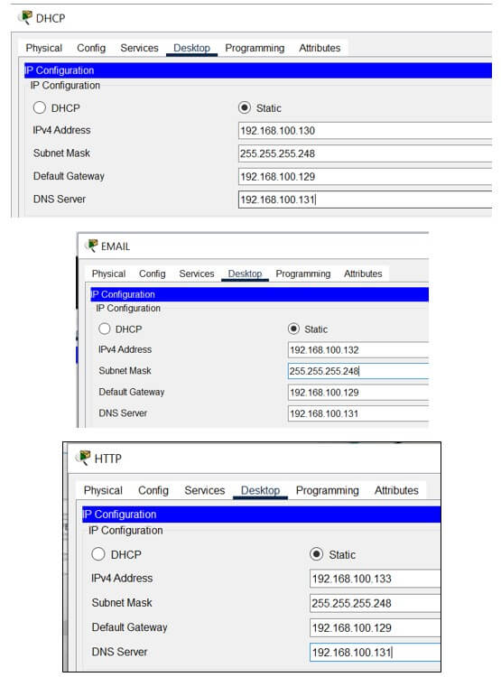 Static Server IP Addressing