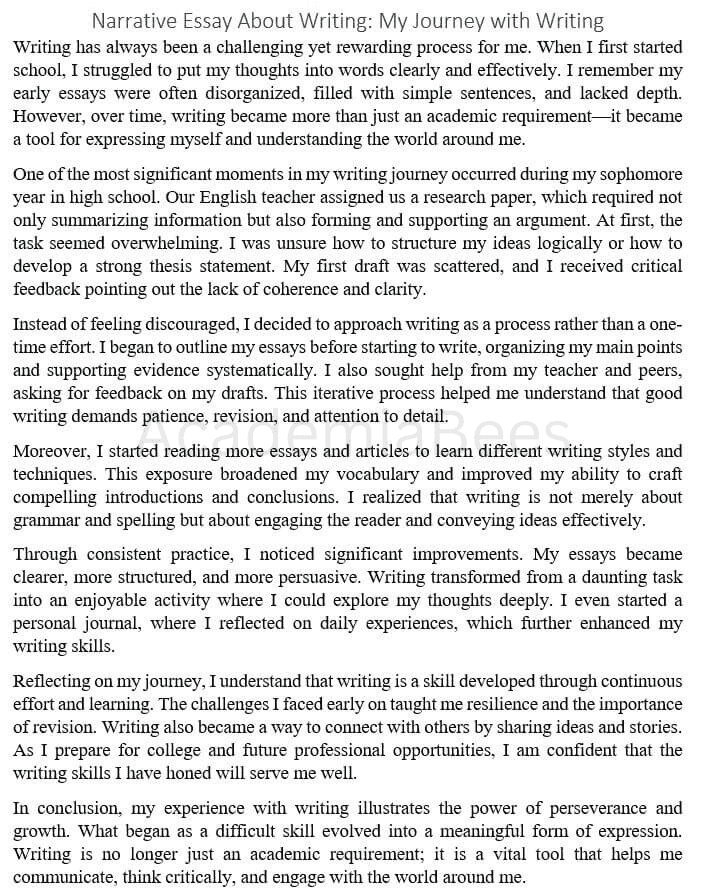 Narrative Essay About Writing: My Journey with Writing